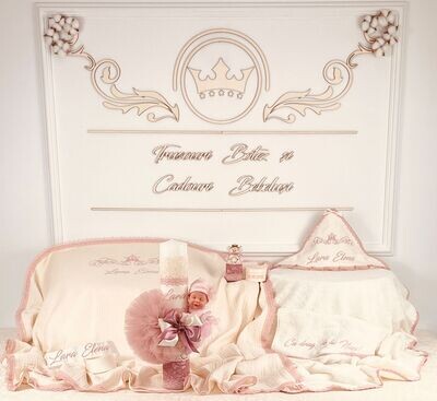 Trusou Botez Personalizat Simplu Royal Pink 2 - Set Biserica