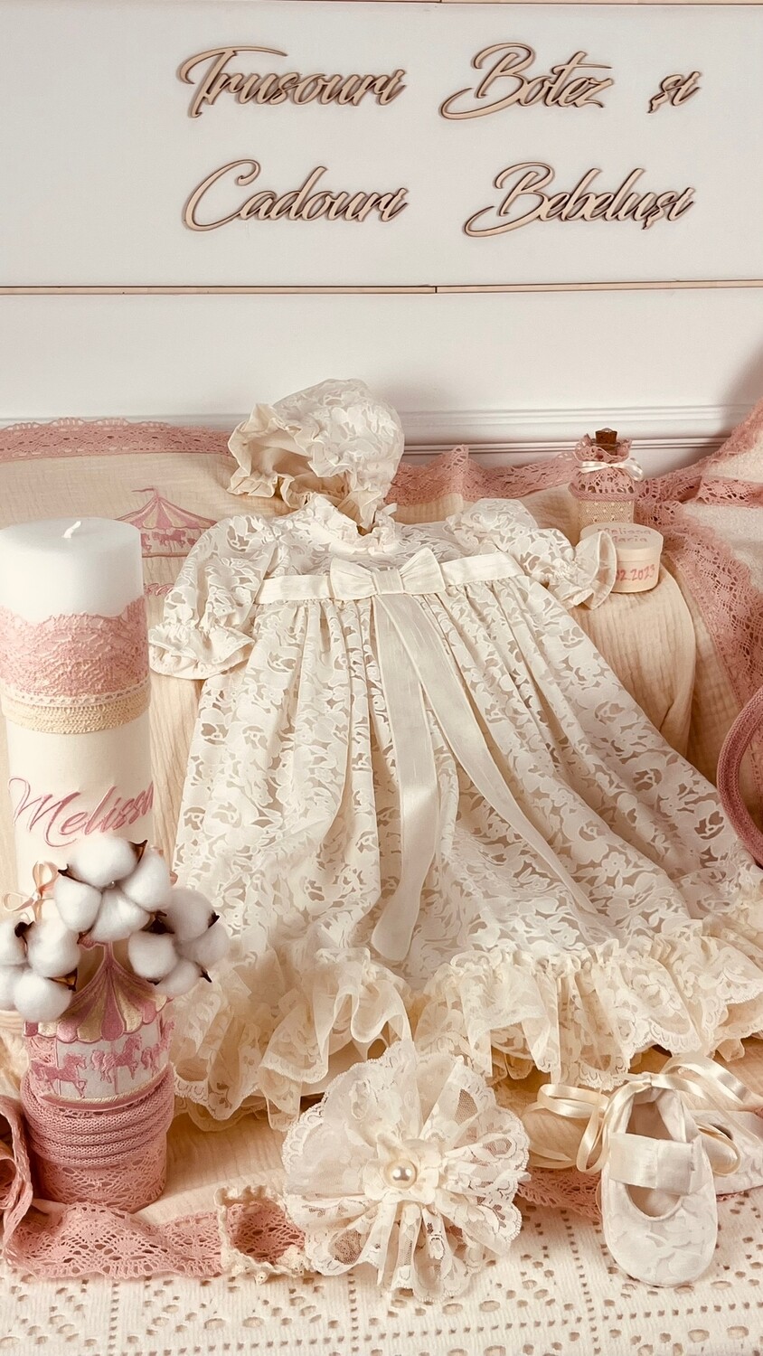 Trusou Botez Personalizat Muslin Carusel 2 - Set Biserica Premium