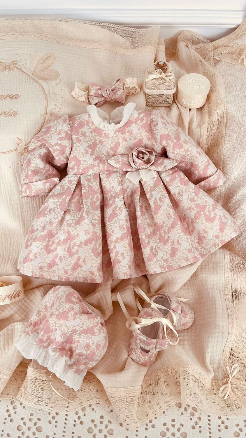 Trusou Botez Bumbac si Fluturi All Ivory 2 - Set Biserica