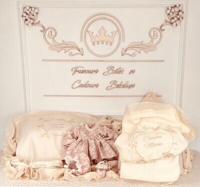 Trusou Botez Bumbac si Fluturi All Ivory 2 - Set Biserica