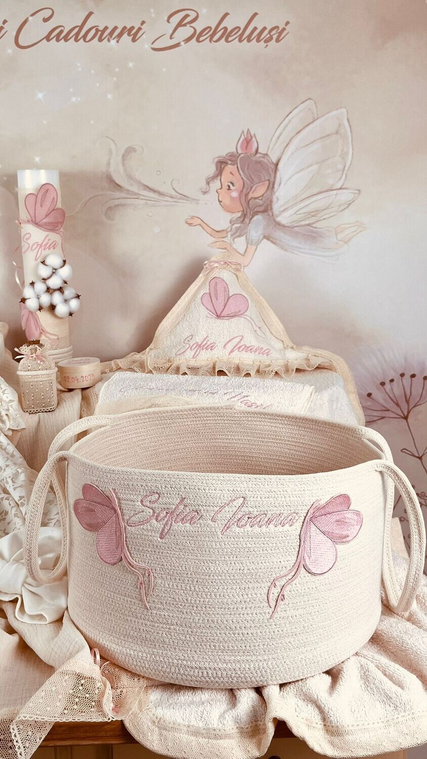 Trusou Botez Bumbac si Fluturi Sofia - Set Biserica Premium