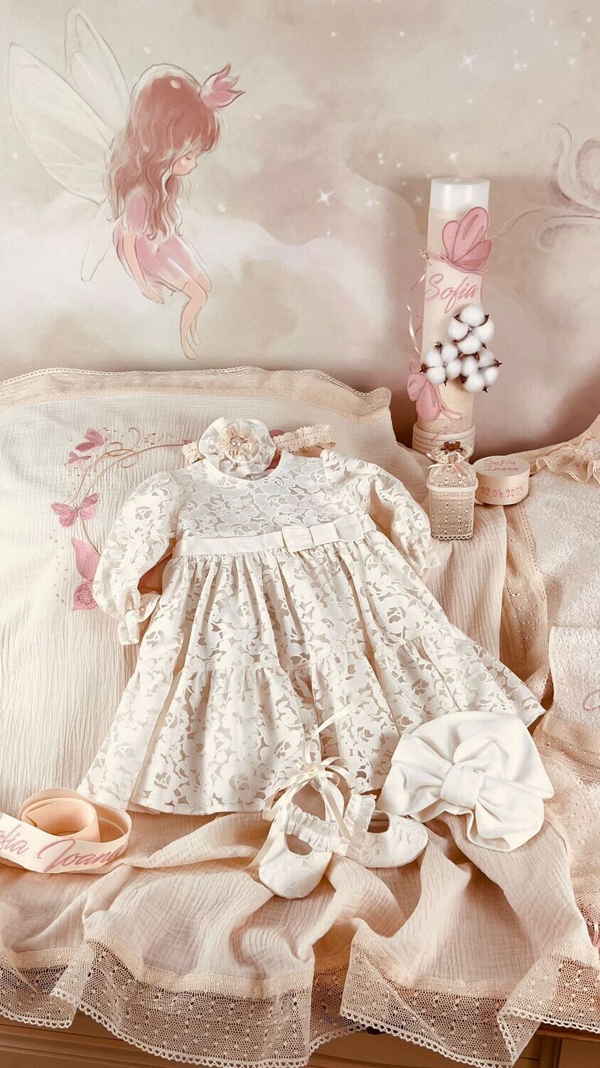 Trusou Botez Bumbac si Fluturi Sofia - Set Biserica Premium