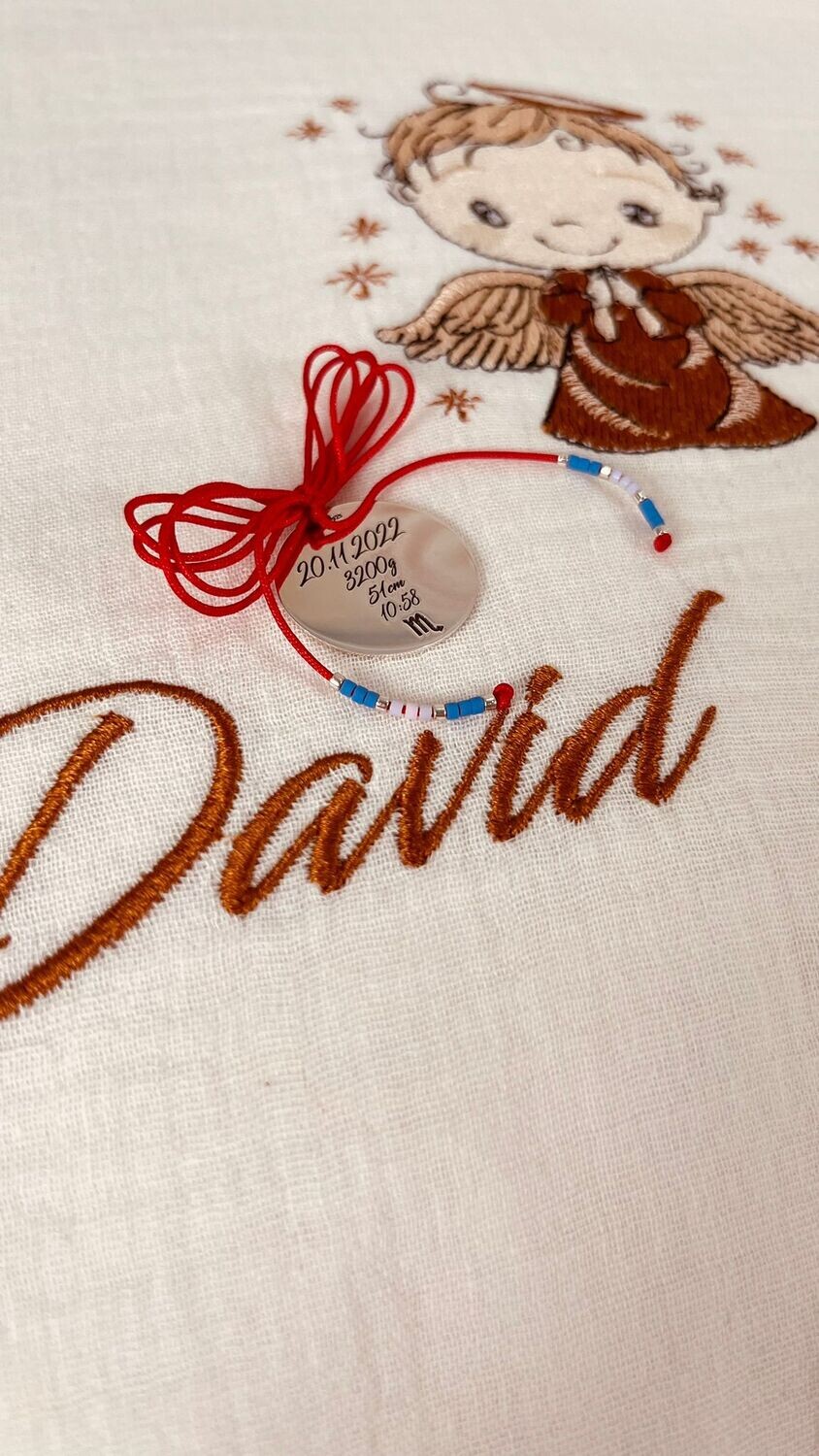 Trusou Botez Muslin Ingeras David - Set Biserica Premium