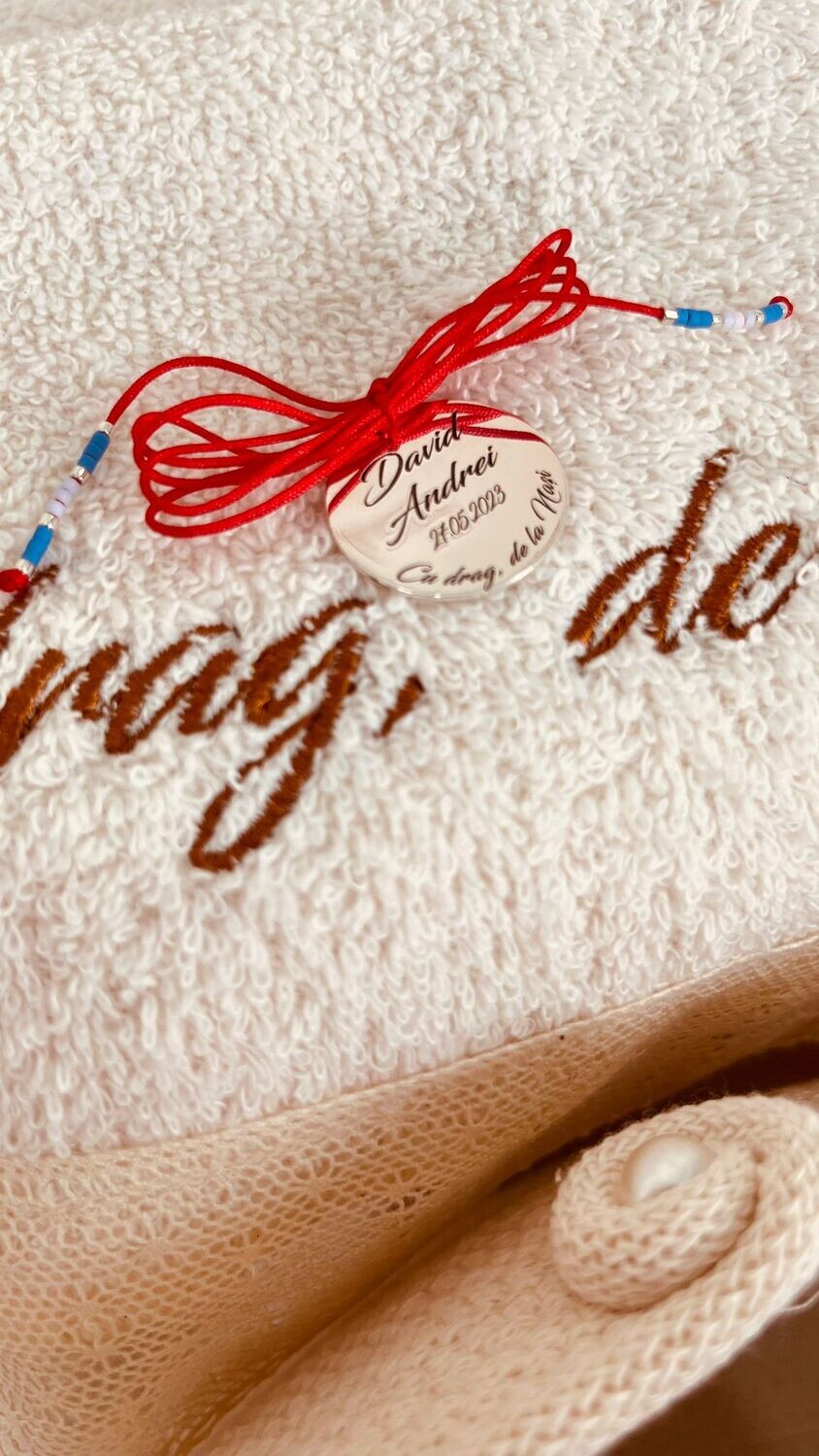 Trusou Botez Muslin Ingeras David - Set Biserica Premium