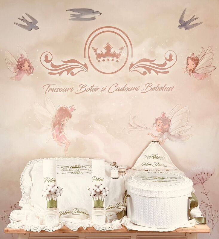Trusou Botez Muslin Royal 2 Personalizat  - Set Biserica