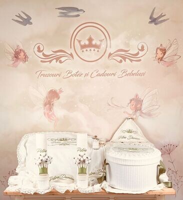 Trusou Botez Muslin Royal 2 Personalizat  - Set Biserica