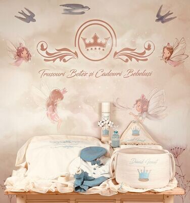 Trusou Botez Muslin Royal 3 Personalizat  - Set Biserica Premium