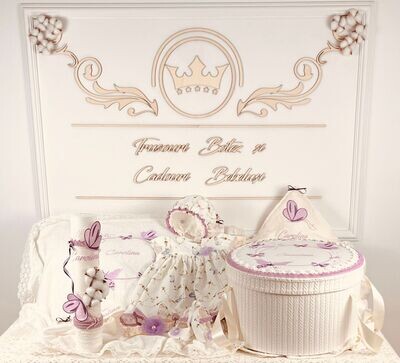 Trusou Botez Bumbac si Fluturi Carolina Set Biserica Premium