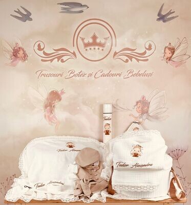 Trusou Botez Personalizat Ingeras Tudor - Set Biserica Premium