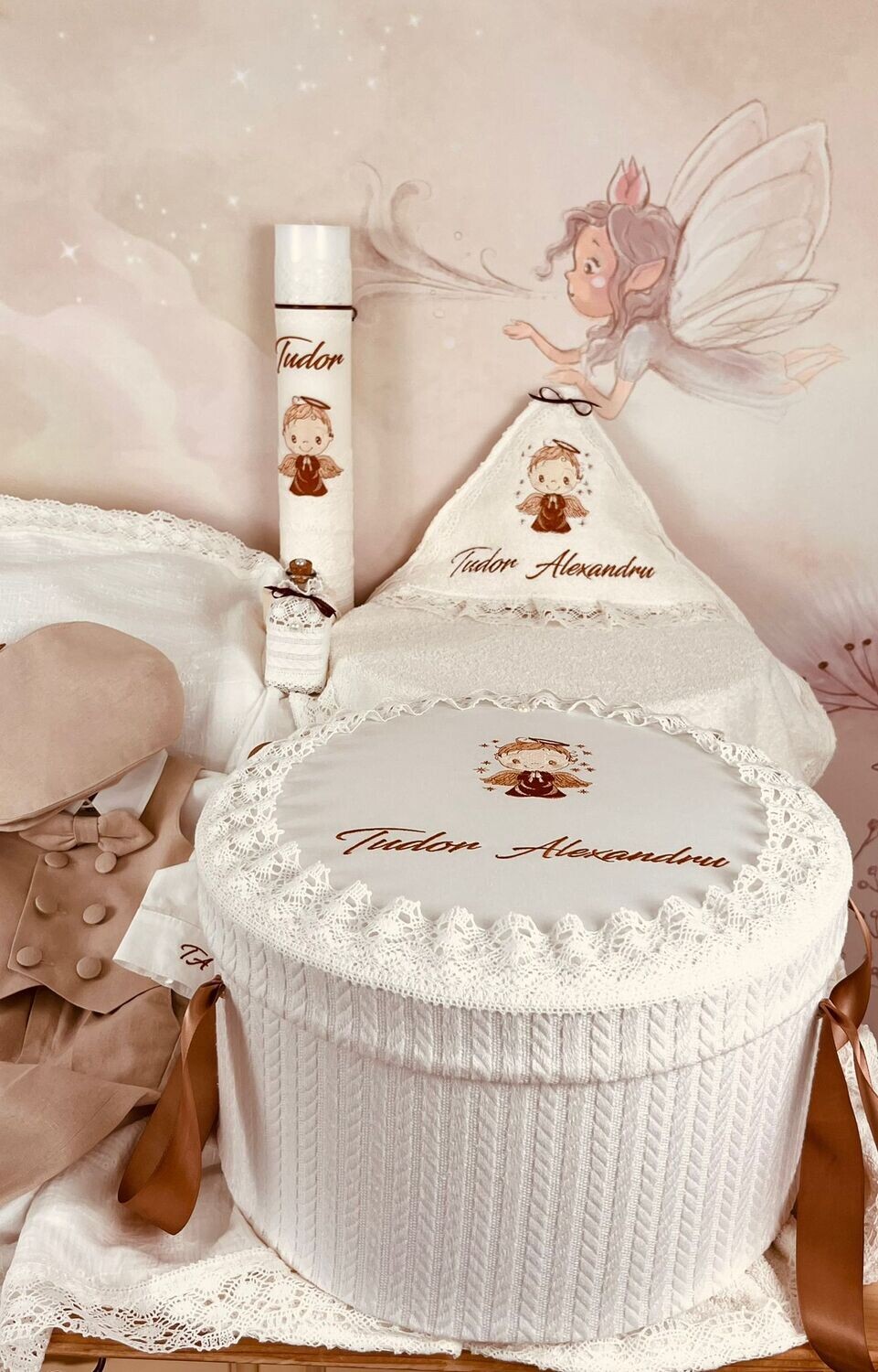 Trusou Botez Personalizat Ingeras Tudor - Set Biserica Premium