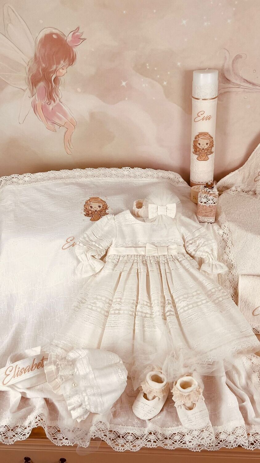 Trusou Botez Personalizat Fetita Ingeras - Set Biserica Premium