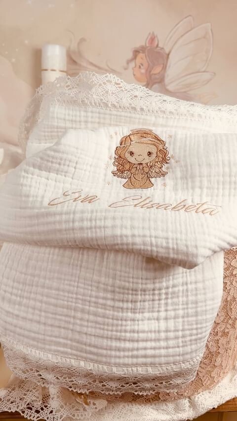 Trusou Botez Personalizat Fetita Ingeras - Set Biserica Premium