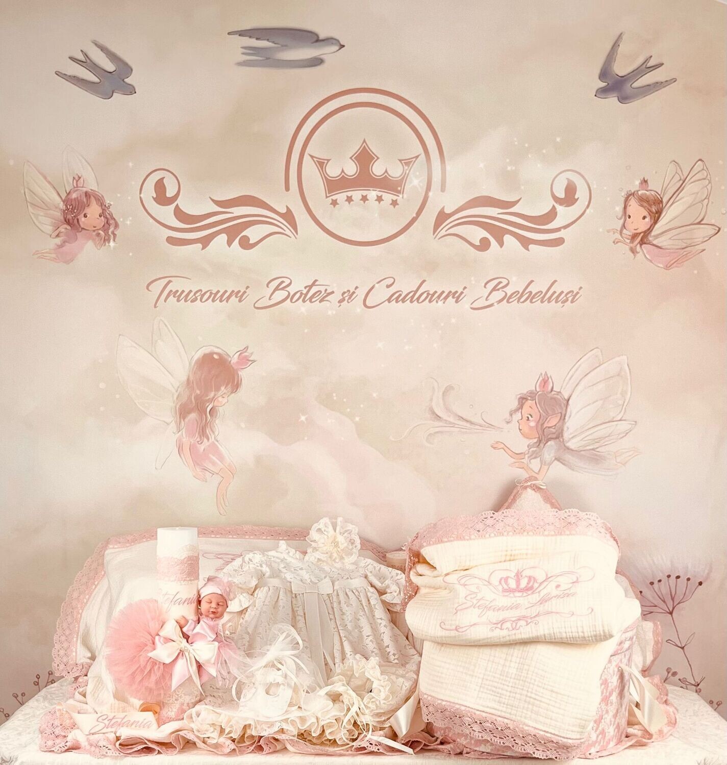 Trusou Muselina Regal roz - Set Biserica Premium