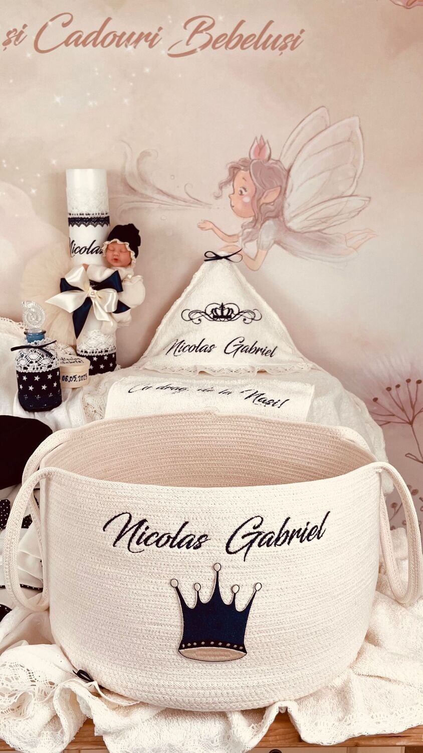 Trusou Botez Personalizat Royal Nicolas G - Set Biserica Premium