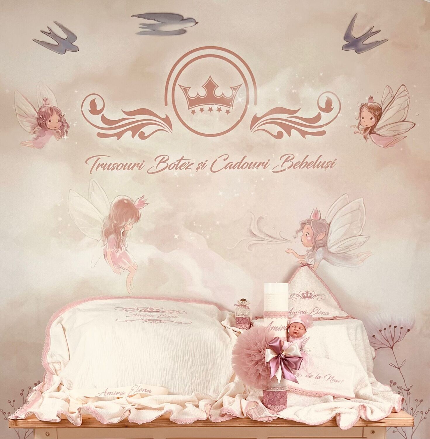 Trusou Botez Muselina Regal Amira - Set Biserica Premium