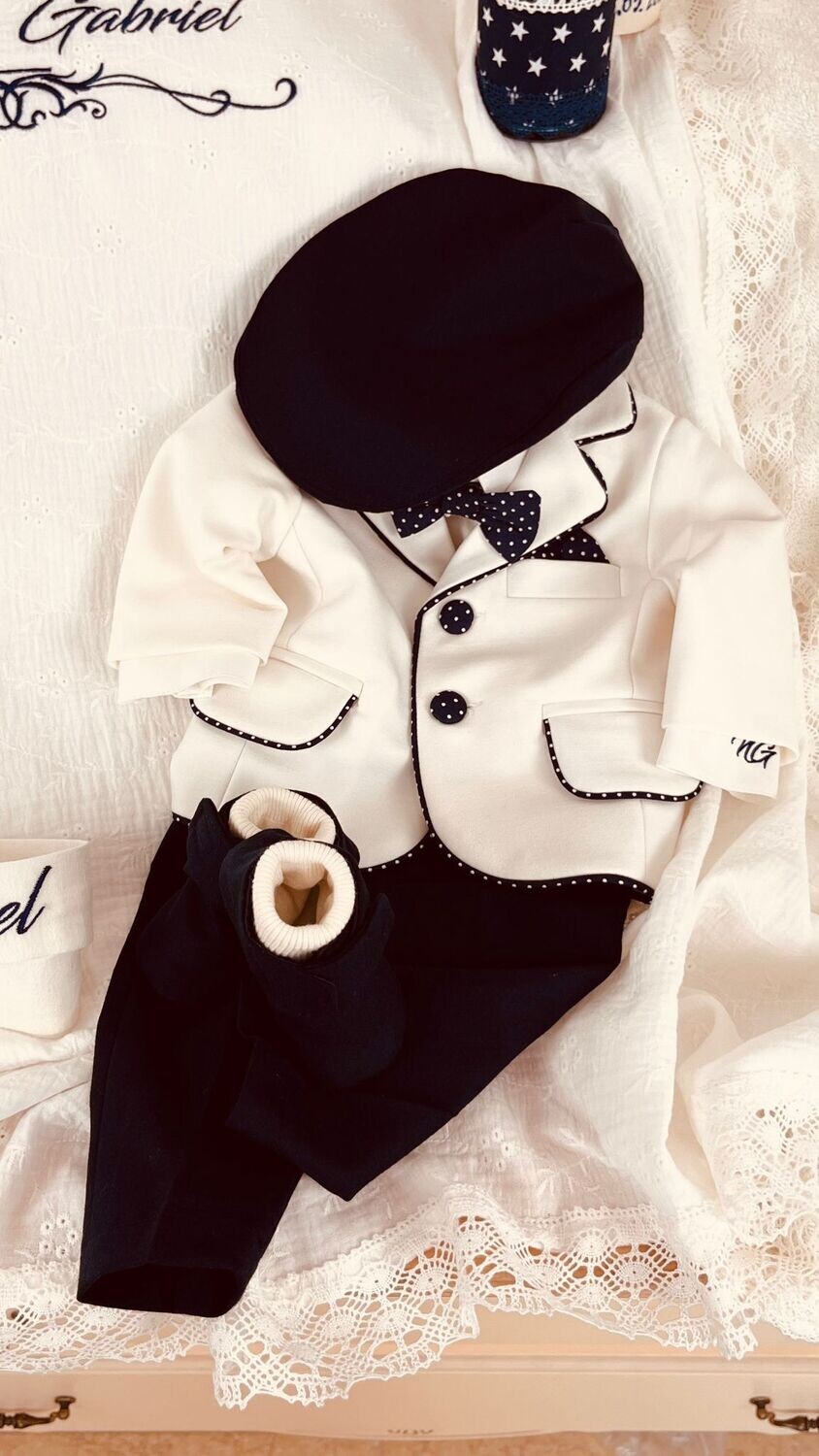 Trusou Botez Personalizat Muslin Royal Nicolas - Set Biserica