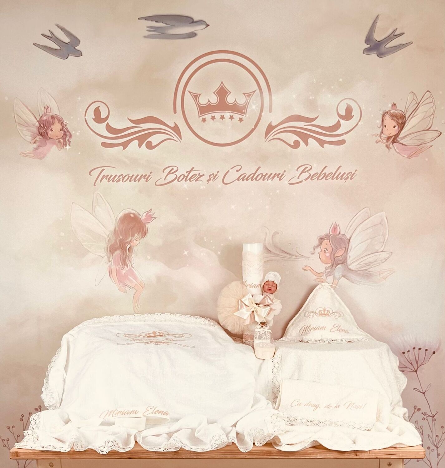 Trusou Botez Muslin Regal Miriam - Set Biserica Premium