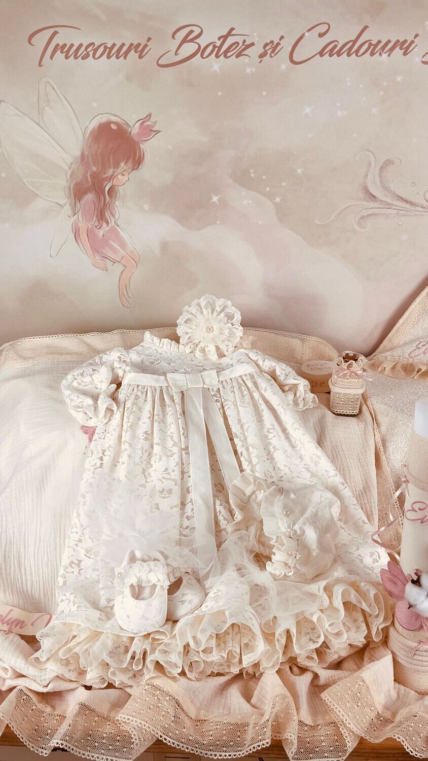Trusou Botez Bumbac si Fluturi nou- Set Biserica Premium