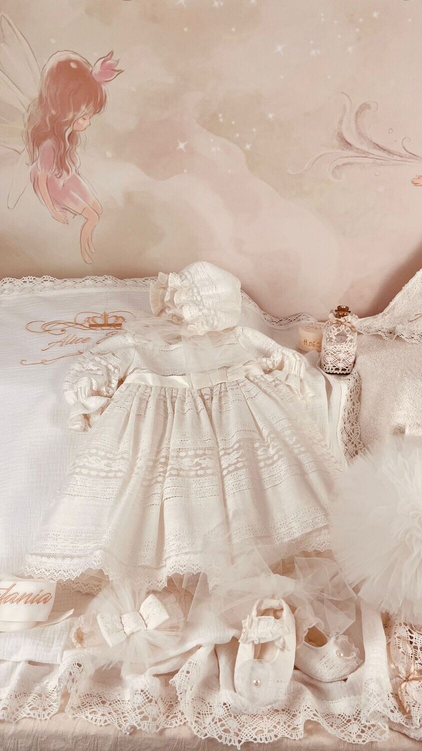 Trusou Botez Personalizat Muslin All Ivory - Set Biserica