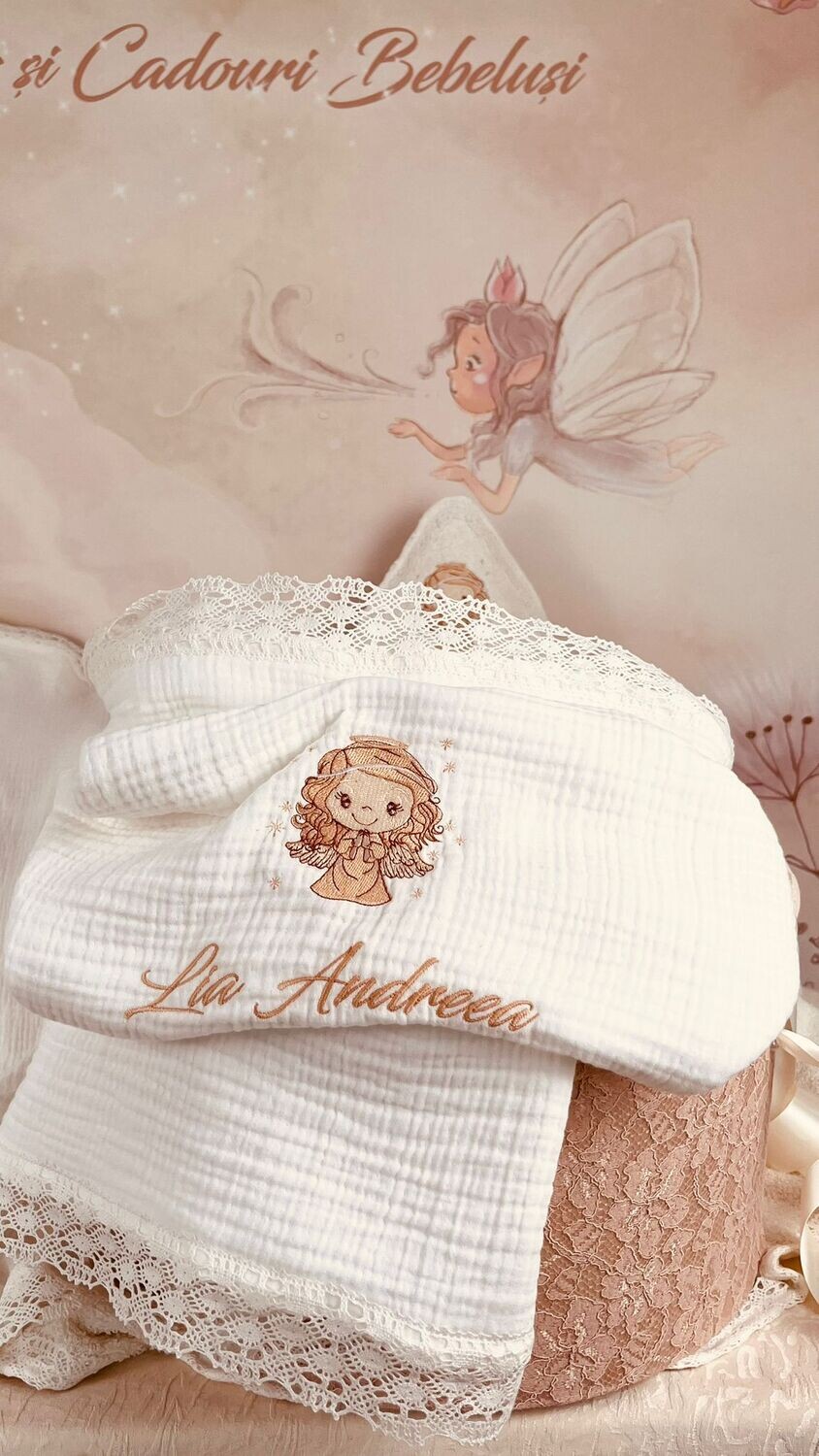 Trusou Botez Muselina Fetita Ingeras Lia - Set Biserica