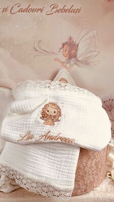 Trusou Botez Muselina Fetita Ingeras Lia - Set Biserica