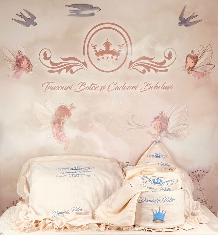 Trusou Botez Personalizat Muselina Royal new - Set Biserica