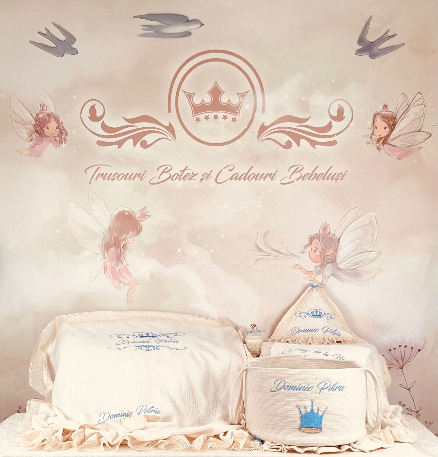 Trusou Botez Personalizat Muselina Royal new - Set Biserica