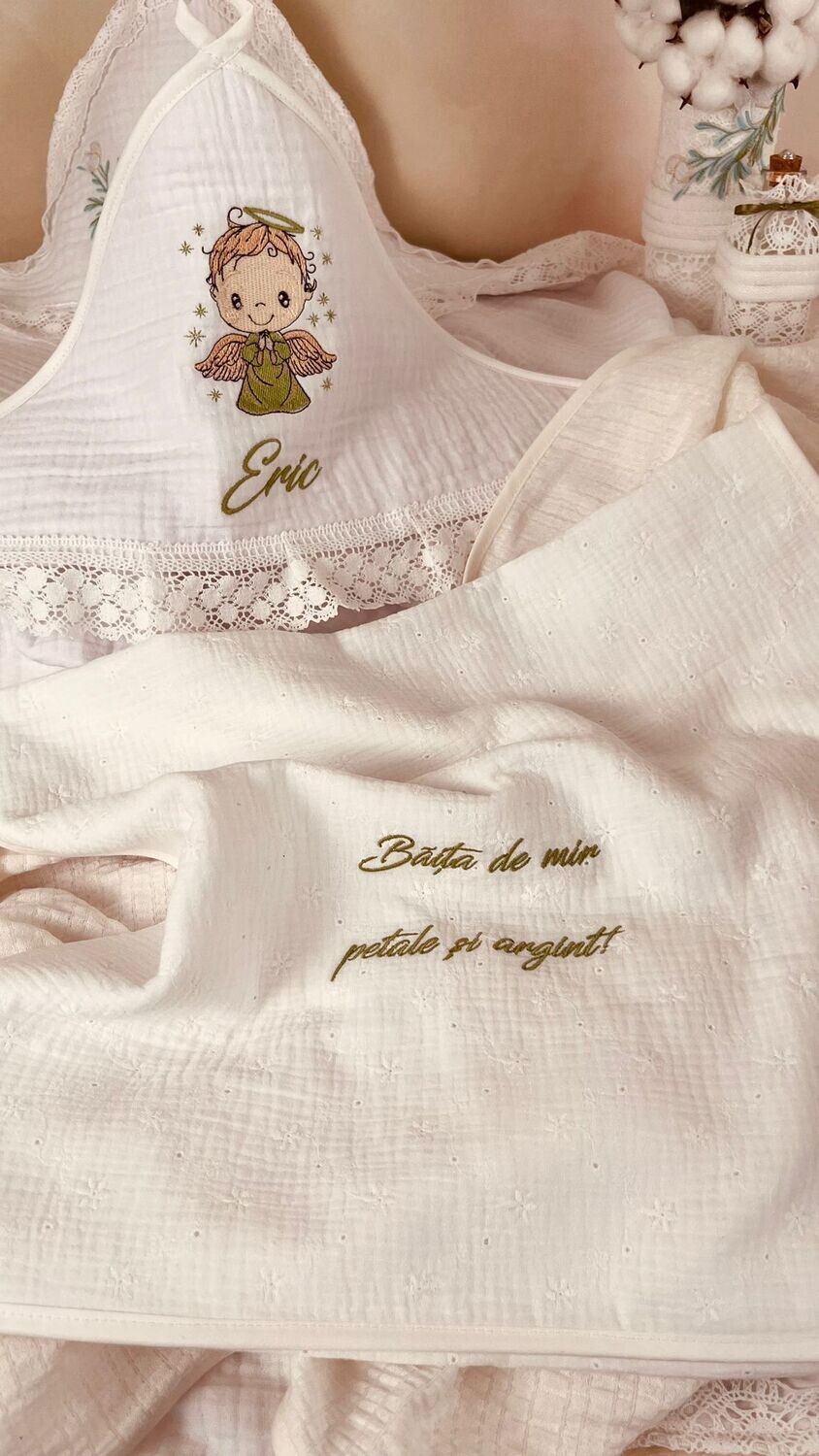 Trusou Botez Muselina Eucalipt Eric- Set Biserica Premium