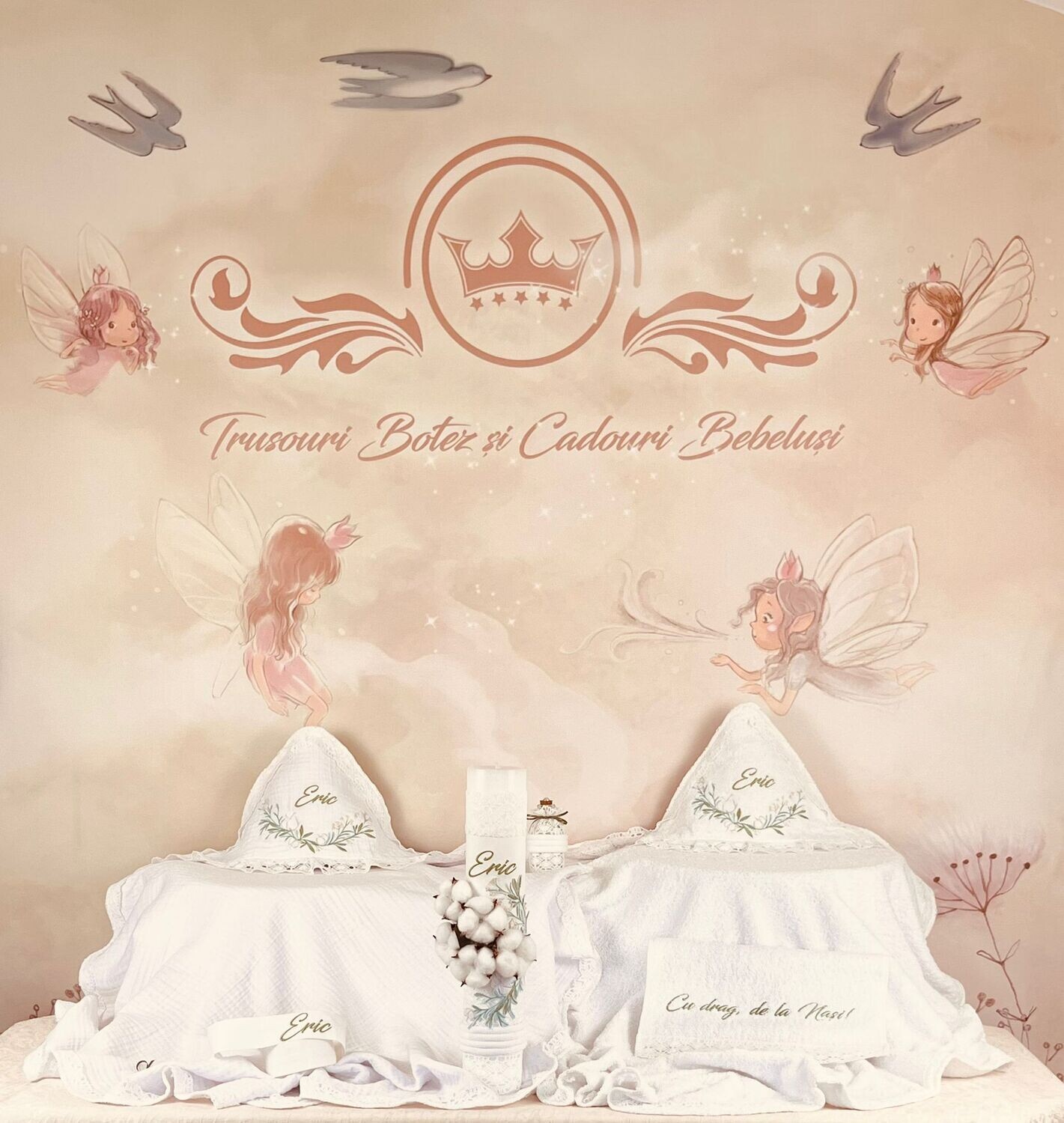 Trusou Botez Muselina Eucalipt Eric- Set Biserica Premium