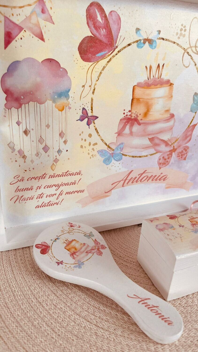 Set Turta Fluturi Aniversare 1 an