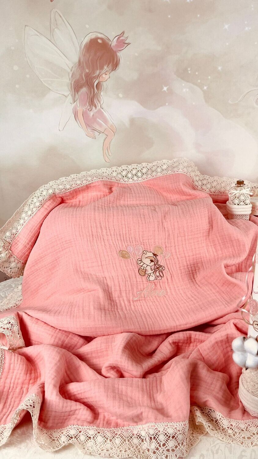 Trusou Botez Muselina Urs cu baloane Alexa - Set Biserica