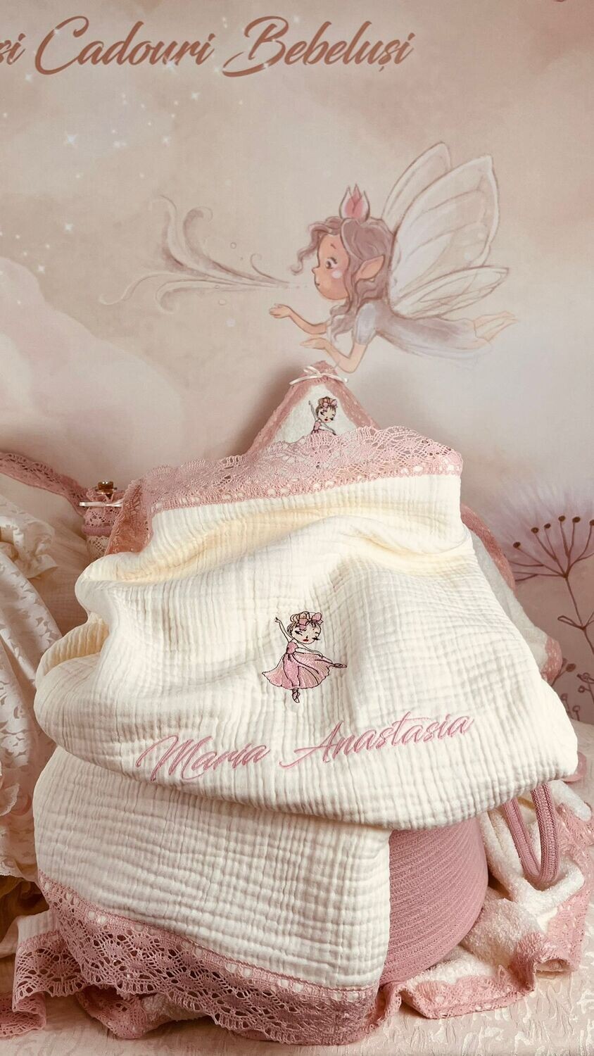 Trusou Botez Personalizat Muselina Balerina new - Set Biserica