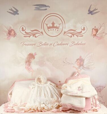 Trusou Botez Personalizat Muselina Balerina new - Set Biserica