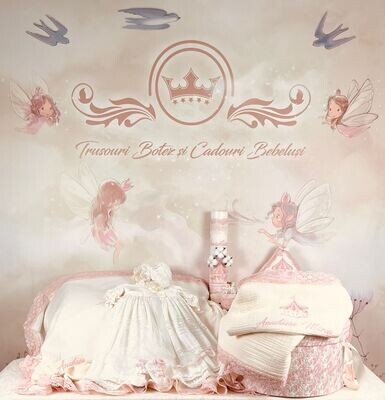Trusou Botez Personalizat Muselina Carusel new - Set Biserica