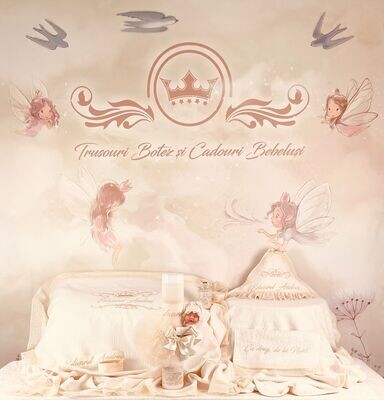 Trusou Botez Personalizat Muselina Royal - Set Biserica Premium