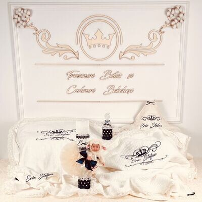 Trusou Botez Personalizat Muselina Oita - Set Biserica