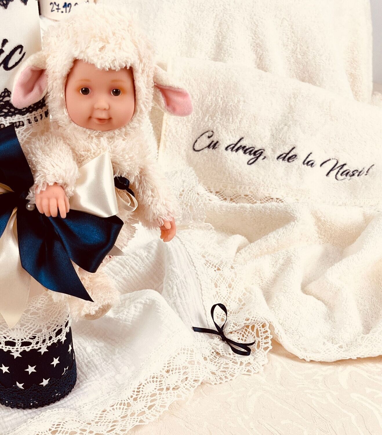 Trusou Botez Personalizat Muselina Oita - Set Biserica