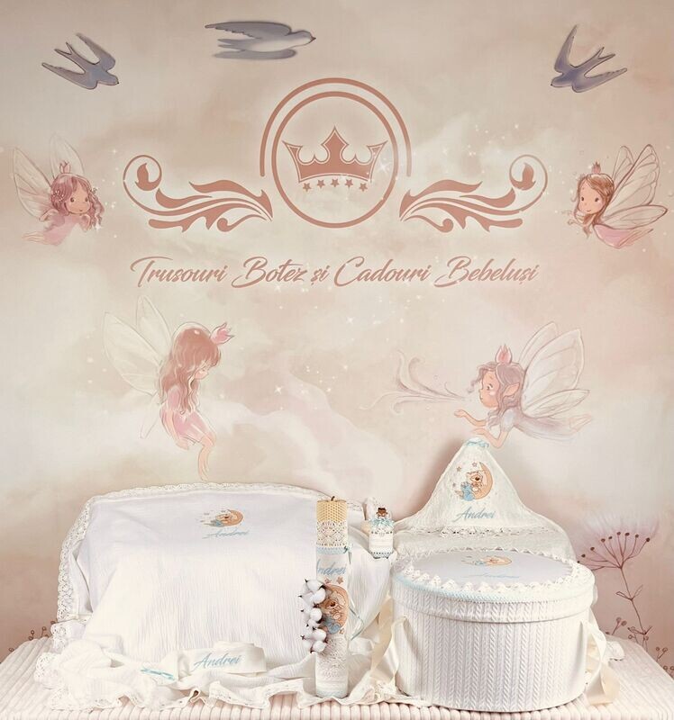 Trusou Botez Muselina Urs pe Luna nou - Set Biserica Trusou Botez Muselina Urs pe Luna nou - Set Biserica