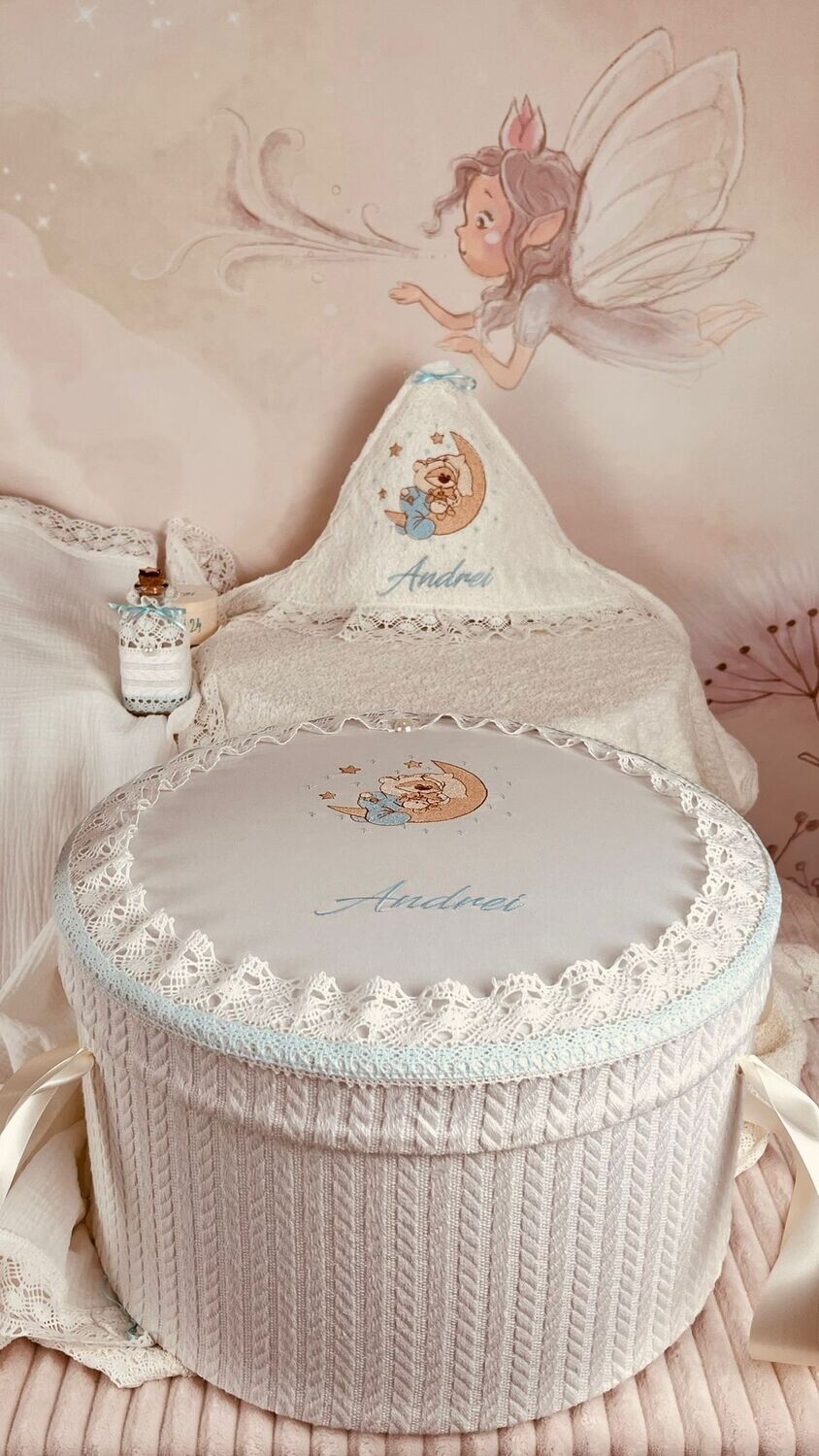 Trusou Botez Muselina Urs pe Luna nou - Set Biserica