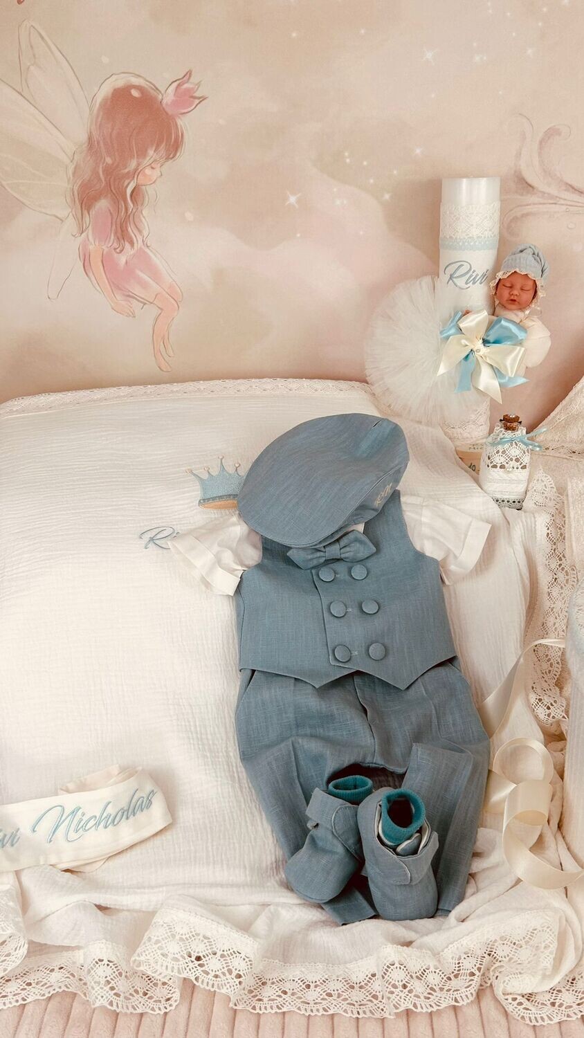Trusou Botez Muselina Regal Aqua - Set Biserica