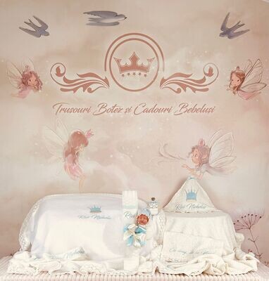 Trusou Botez Muselina Regal Aqua - Set Biserica
