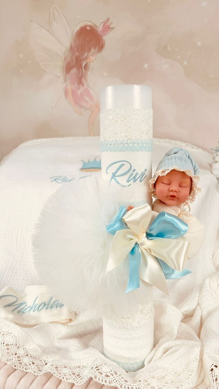 Trusou Botez Muselina Regal Aqua - Set Biserica