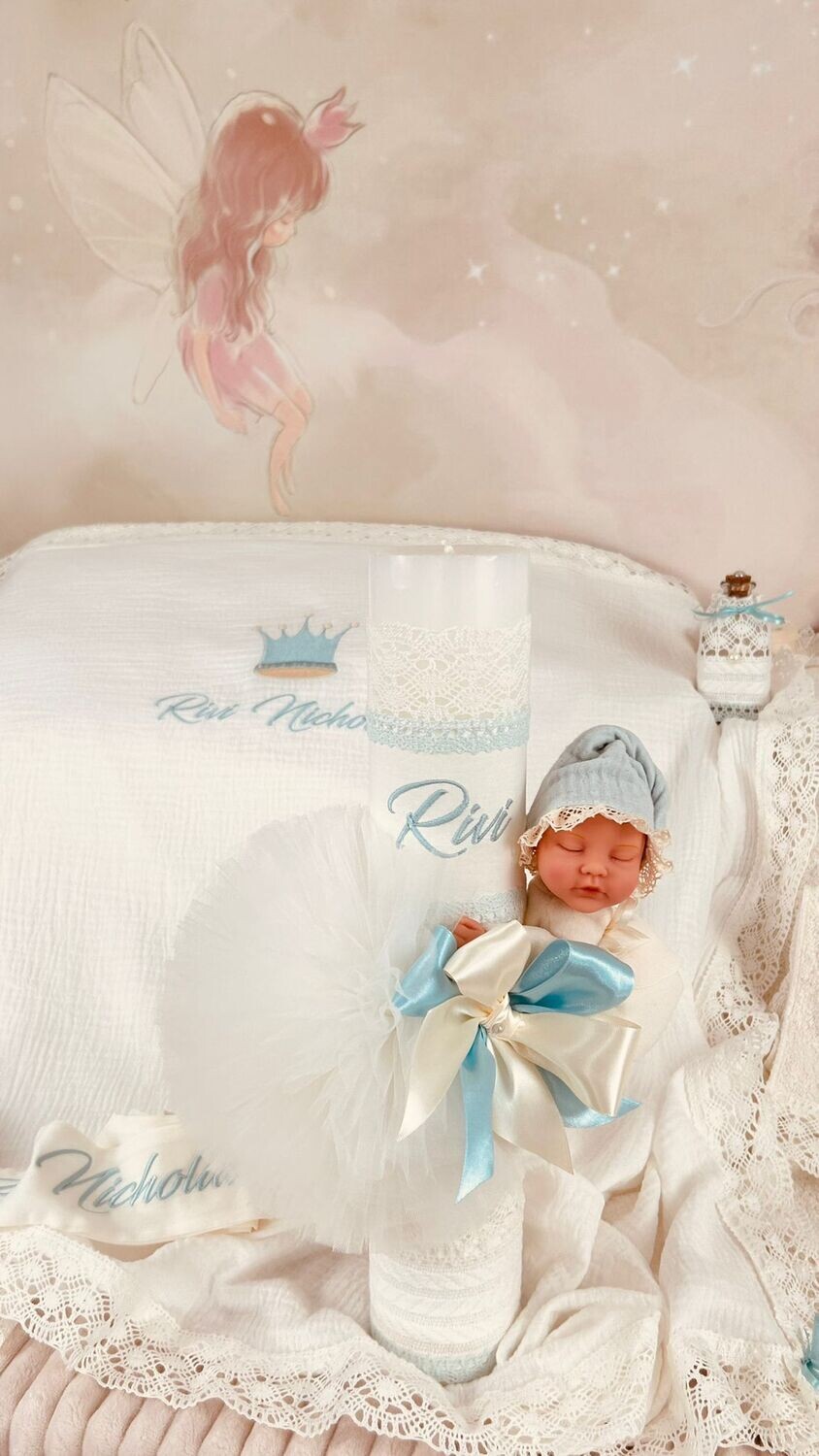 Trusou Botez Muselina Regal Aqua - Set Biserica