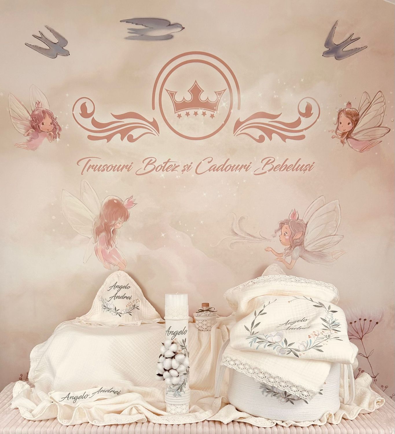 Trusou Muselina Eucalipt ivory - set Biserica Premium