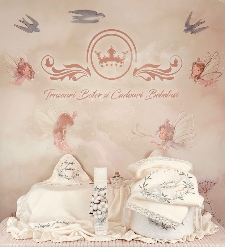 Trusou Muselina Eucalipt ivory - set Biserica Premium Trusou Muselina Eucalipt ivory - set Biserica Premium