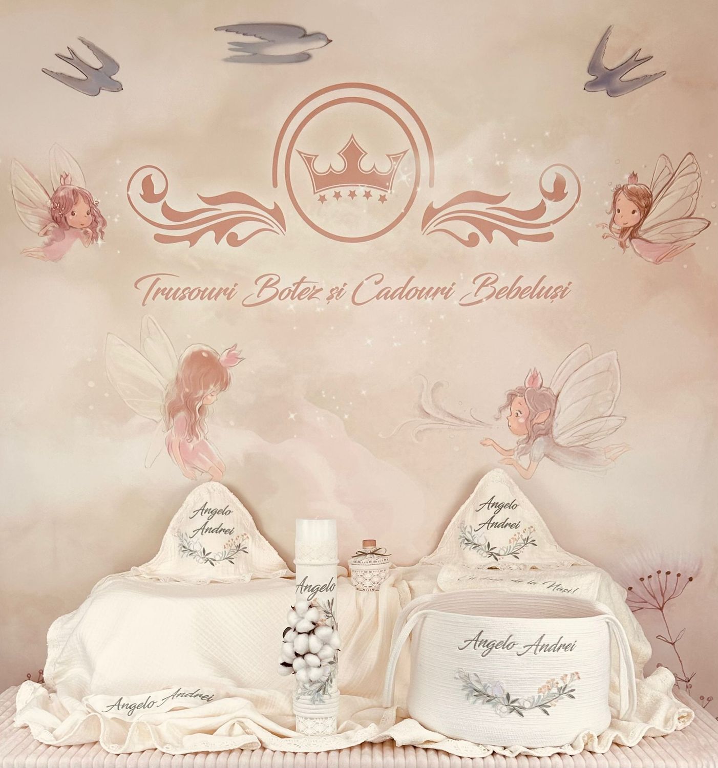 Trusou Muselina Eucalipt ivory - set Biserica Premium