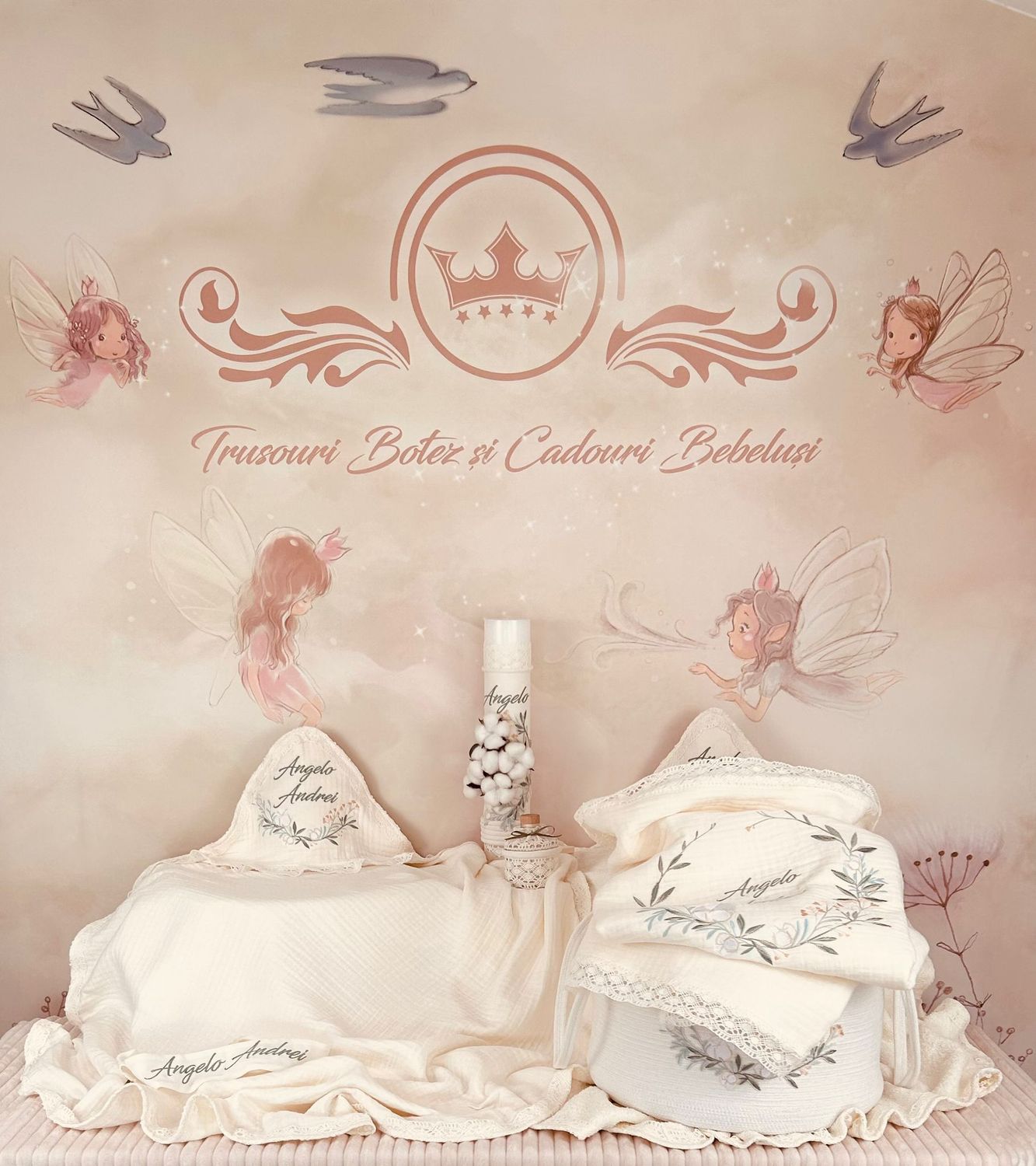Trusou Muselina Eucalipt ivory - set Biserica Premium
