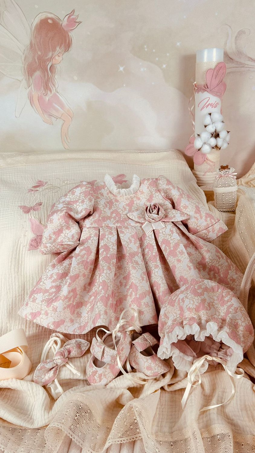 Trusou Muselina Botez Fluturi Iris - Set Biserica Premium