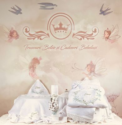 Trusou Botez Muselina Eucalipt Enzo- Set Biserica Premium