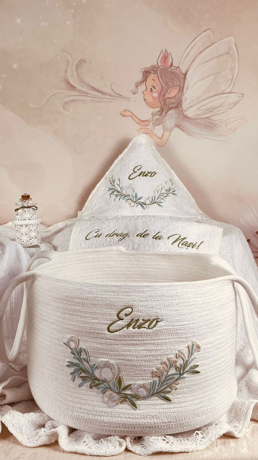 Trusou Botez Muselina Eucalipt Enzo- Set Biserica Premium
